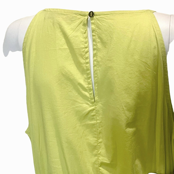 LOFT Pocket Midi Dress in Glowing Lime Drawstring Keyhole Back Size XL - Picture 4 of 8